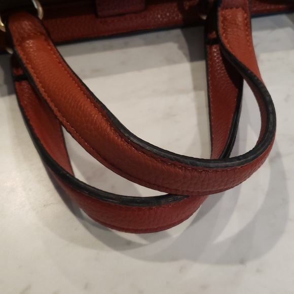 Coach Brown Signature Satchel with Red & Pink Strawberry Print Size Medium - Picture 16 of 16